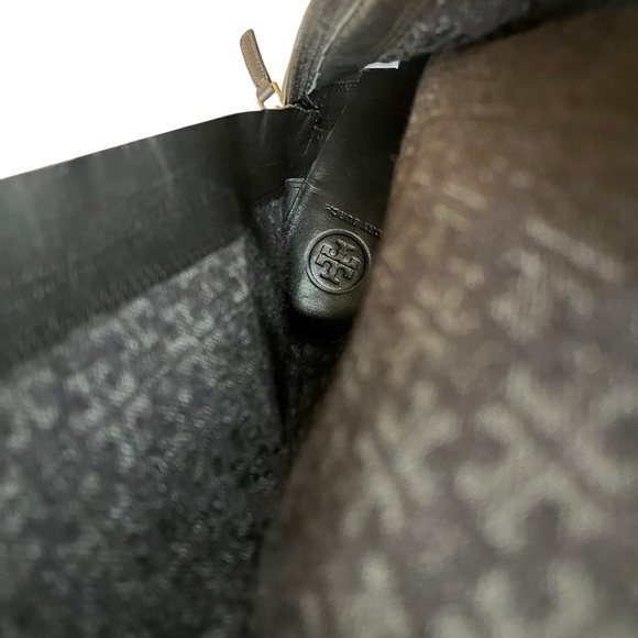 TORY BURCH Sophia Black Nappa Leather Tall Wedge Riding Boots - Picture 14 of 15